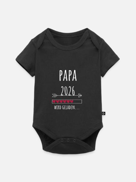 Werdender Papa 2026 Geschenk Schwangerschaft - Baby Premium Kurzarmbody - Schwarz