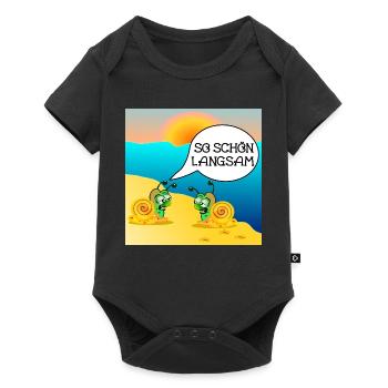 SCHNECKEN SONNENUNTERGANG STRAND - Baby Premium Kurzarmbody - Schwarz - Vorne
