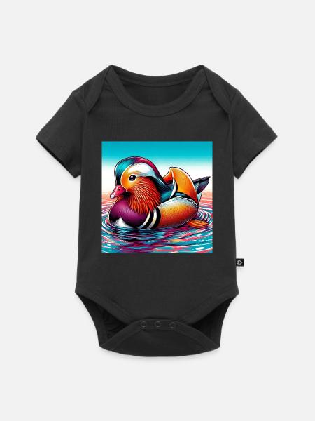 Mandarinente - Baby Premium Kurzarmbody - Schwarz