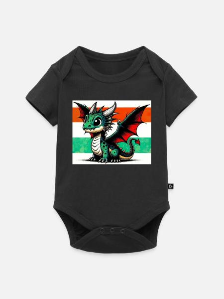 Drache - Baby Premium Kurzarmbody - Schwarz