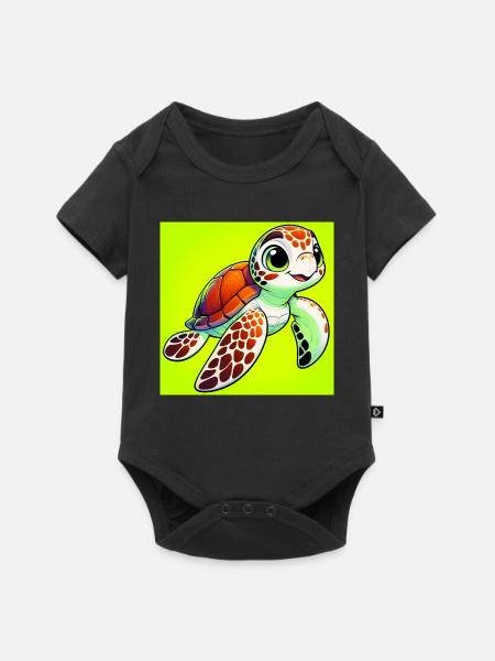 Schildkröte - Baby Premium Kurzarmbody - Schwarz