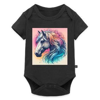 horse - Baby Premium short-sleeve bodysuit - black - Front