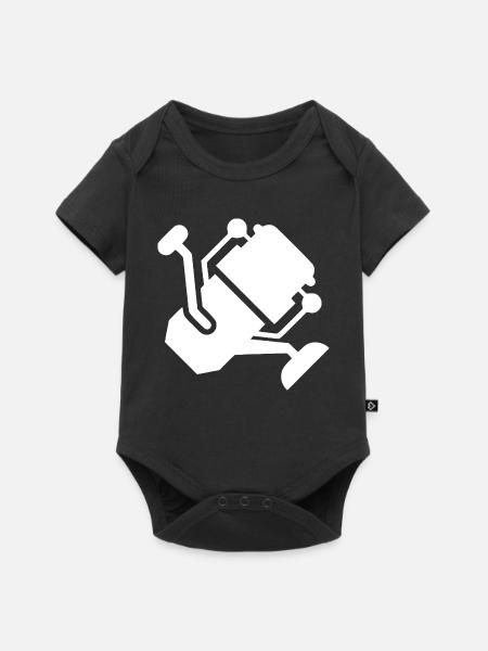 Weiße Angelrolle Silhouette - Baby Premium Kurzarmbody - Schwarz