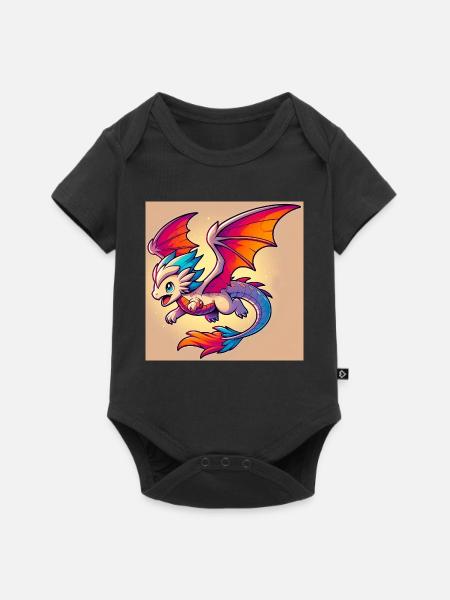 Drache - Baby Premium Kurzarmbody - Schwarz