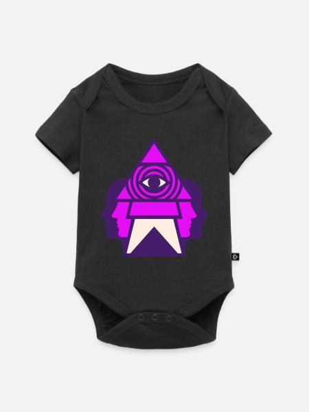 Dritte Auge Logo - Baby Premium Kurzarmbody - Schwarz