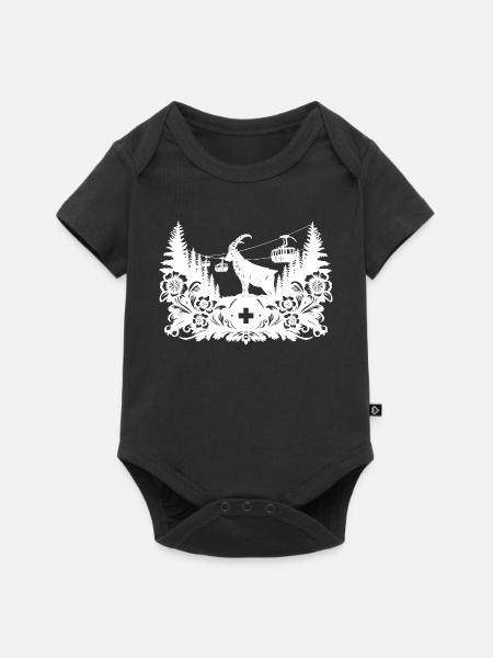 Steinbock_1_white_ - Baby Premium Kurzarmbody - Schwarz