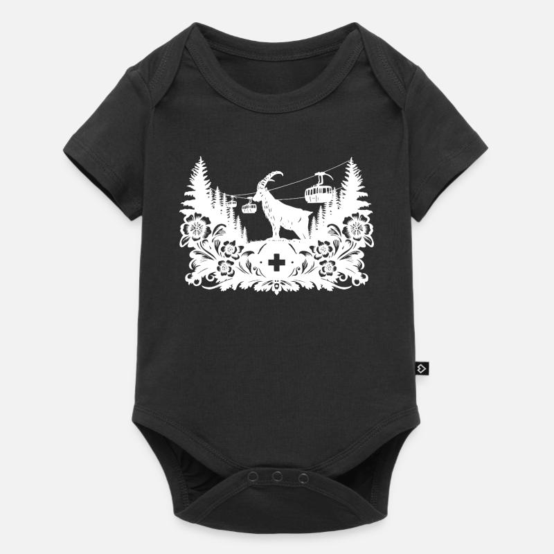 Steinbock_1_white_ - Baby Premium Kurzarmbody - Schwarz