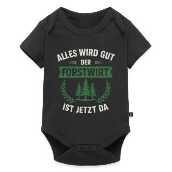 Lustiger Forstwirt Spruch - Baby Premium Kurzarmbody - Schwarz - Vorne