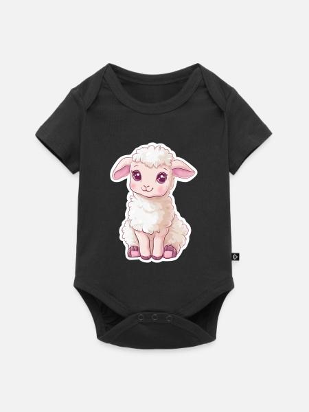 Schaf - Baby Premium Kurzarmbody - Schwarz