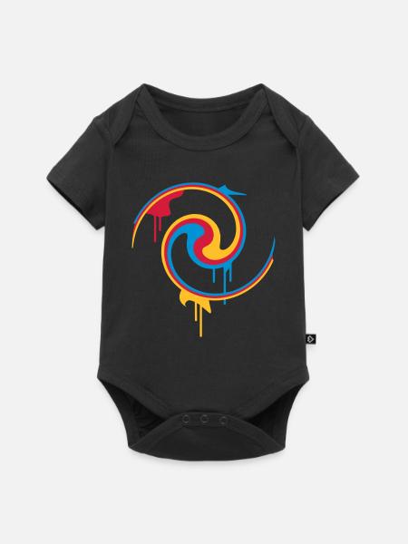 Bunte Farbspirale mit Graffiti-Stil - Baby Premium Kurzarmbody - Schwarz