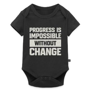 Citation Motivante sur fond Gris Texte en Bloc - Body à manches courtes Premium Bébé - noir - Devant