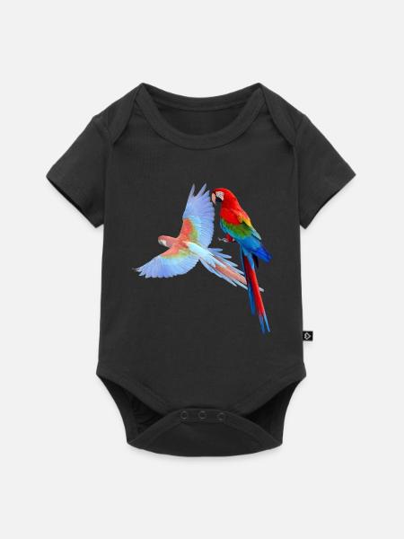 Papagei - Baby Premium Kurzarmbody - Schwarz