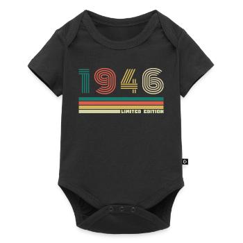 80 Years 1946 Vintage Retro Anniversary - Baby Premium short-sleeve bodysuit - black - Front
