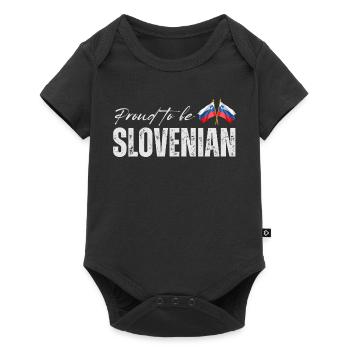 Slowenischer Stolz, hergestellt in Slowenien - Baby Premium Kurzarmbody - Schwarz - Vorne