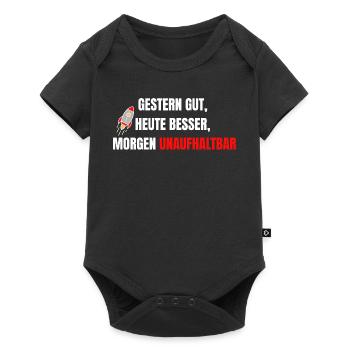Good yesterday, better today, unstoppable tomorrow - Baby Premium short-sleeve bodysuit - black - Front