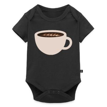 élégant café latte illustration d’art - Body à manches courtes Premium Bébé - noir - Devant