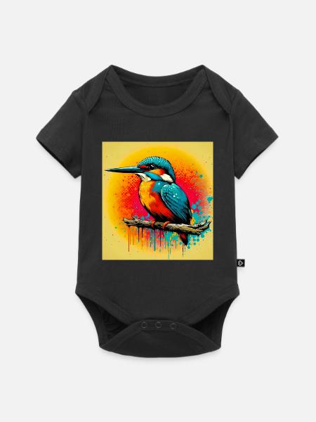 Eisvogel - Baby Premium Kurzarmbody - Schwarz