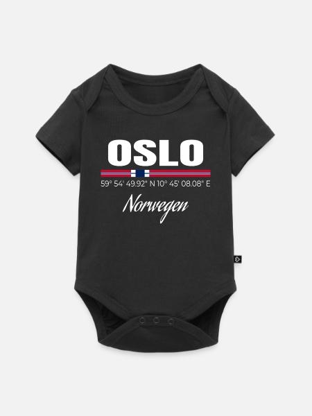 Oslo - Baby Premium Kurzarmbody - Schwarz
