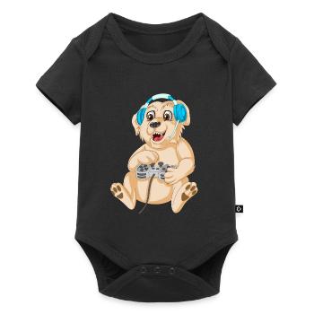 Chien de jeu ludique golden retriever - Body à manches courtes Premium Bébé - noir - Devant