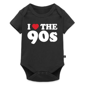 Colorful 90s retro design - Baby Premium short-sleeve bodysuit - black - Front