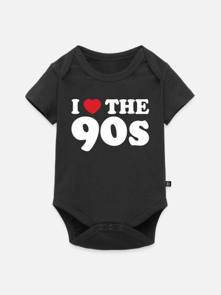 Buntes 90er-Jahre-Retro-Design - Baby Premium Kurzarmbody - Schwarz