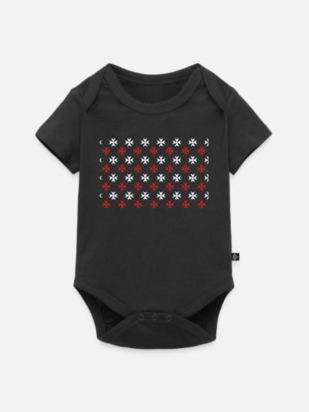 Muster des Malteserkreuzes - Baby Premium Kurzarmbody - Schwarz