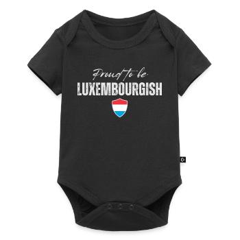 Drapeau du Luxembourg, fierté luxembourgeoise - Body à manches courtes Premium Bébé - noir - Devant