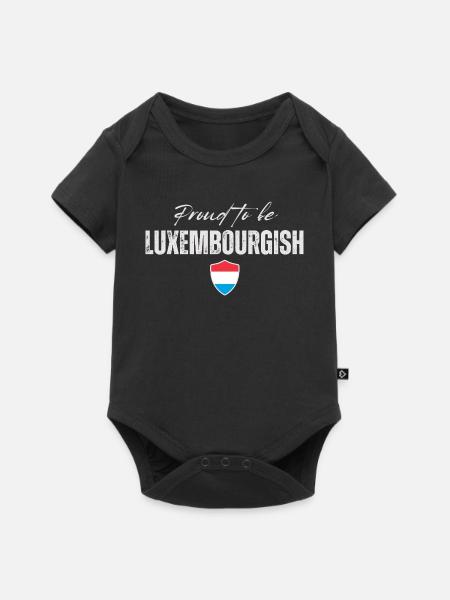 Flagge von Luxemburg, Luxemburger Stolz - Baby Premium Kurzarmbody - Schwarz