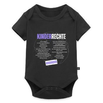 Kinderrechte World Tour – Bandshirt-Stil (lila) - Baby Premium Kurzarmbody - Schwarz - Vorne