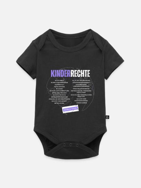 Kinderrechte World Tour – Bandshirt-Stil (lila) - Baby Premium Kurzarmbody - Schwarz