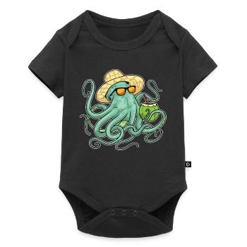 Octopus Beach Coconut Été - Body à manches courtes Premium Bébé - noir - Devant