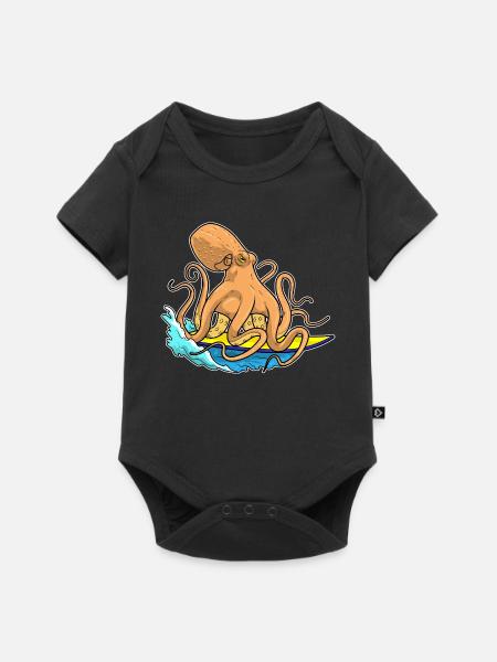 Octopus Planche de surf Été - Body à manches courtes Premium Bébé - noir