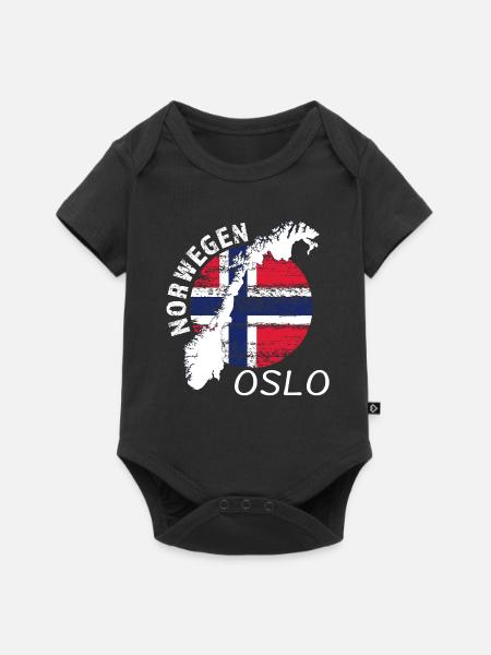Oslo - Baby Premium Kurzarmbody - Schwarz
