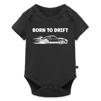 Voiture en vitesse et effluves de fumée - Body à manches courtes Premium Bébé - noir - Devant