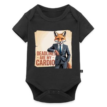 Deadlines Are My Cardio Office Fox - Baby Premium short-sleeve bodysuit - black - Front