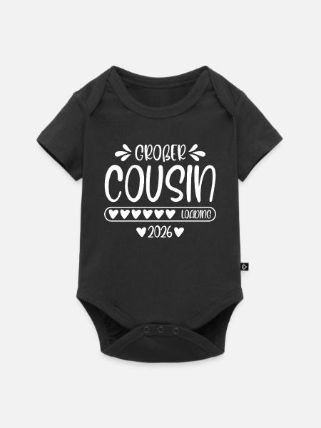 Großer Cousin 2026 loading - Baby Premium Kurzarmbody - Schwarz