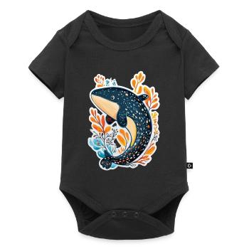 whale - Baby Premium short-sleeve bodysuit - black - Front