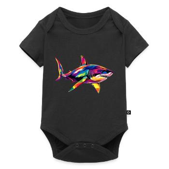 requin requin tigre requin plongeur requins mignons grand requin blanc - Body à manches courtes Premium Bébé - noir - Devant