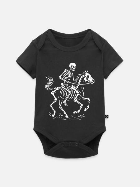 Ätherischer Skelettreiter Illustration - Baby Premium Kurzarmbody - Schwarz