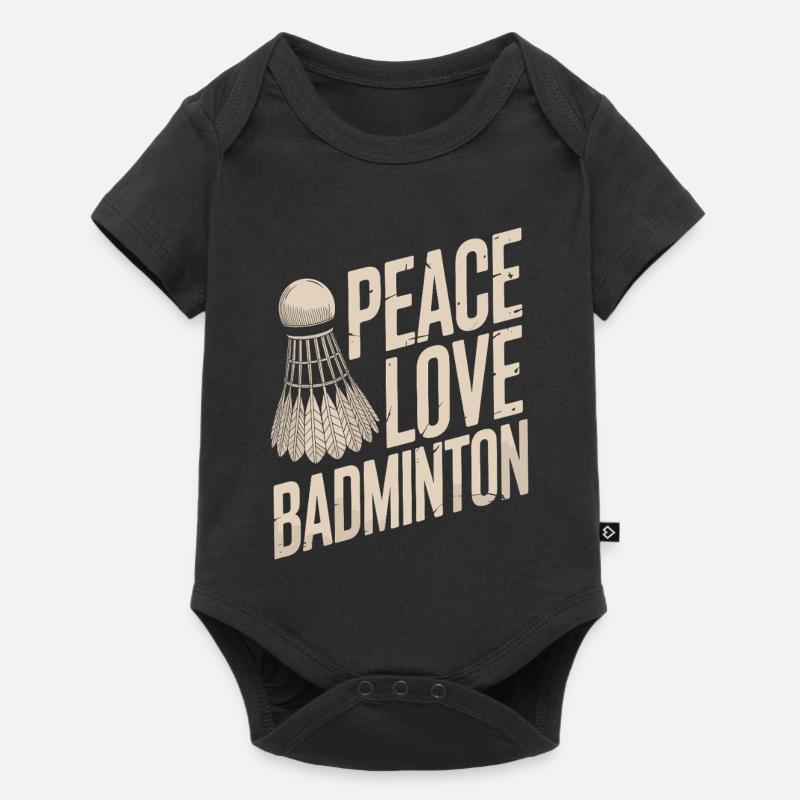 Conception de badminton Peace Love - Body à manches courtes Premium Bébé - noir