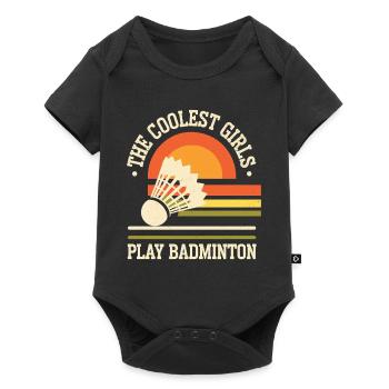 The Coolest Girl Badminton Design - Baby Premium short-sleeve bodysuit - black - Front