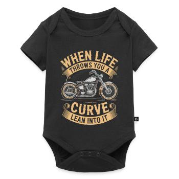 Quand la vie vous réserve des surprises – Biker Design - Body à manches courtes Premium Bébé - noir - Devant