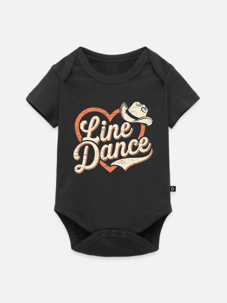 Herz und Cowboy Hut Design Linedance - Baby Premium Kurzarmbody - Schwarz