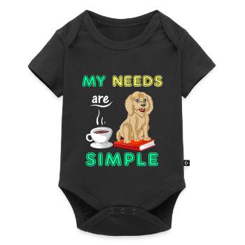 Books, Coffee & Golden Doodle Vibes - Baby Premium short-sleeve bodysuit - black - Front