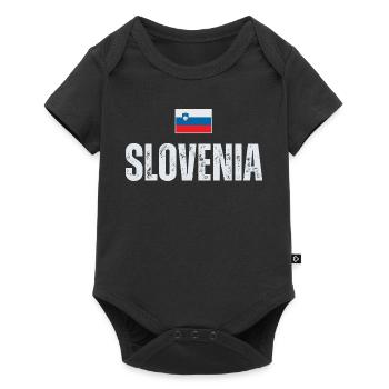 Drapeau slovène, patriote slovène - Body à manches courtes Premium Bébé - noir - Devant