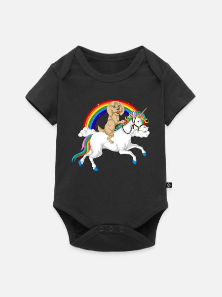 Goldenes Gekritzel - Baby Premium Kurzarmbody - Schwarz