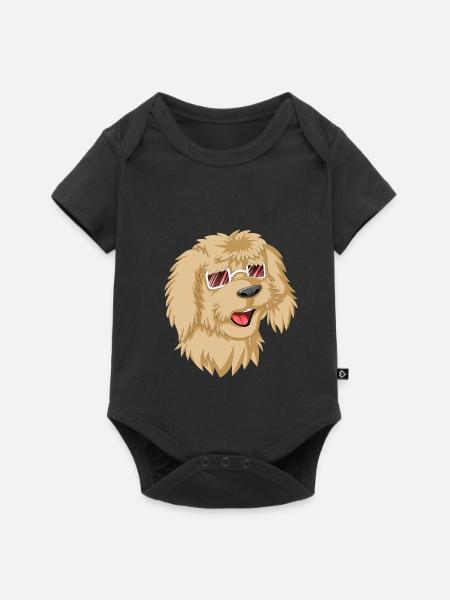 Liebevolles Gekritzel mit Sonnenbrille - Baby Premium Kurzarmbody - Schwarz