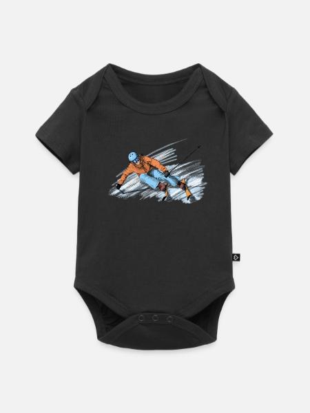 Abfahrt - Baby Premium Kurzarmbody - Schwarz
