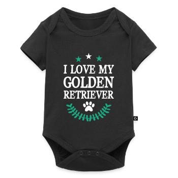 Ich liebe meinen golden Retriever - Baby Premium Kurzarmbody - Schwarz - Vorne