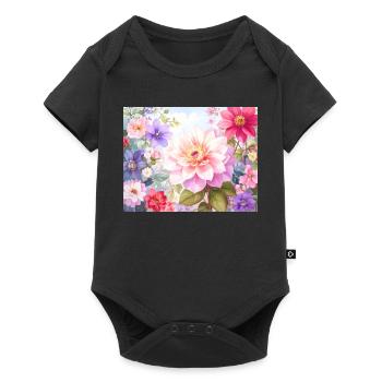 Pastel Flowers for Spring Clothing - Baby Premium short-sleeve bodysuit - black - Front